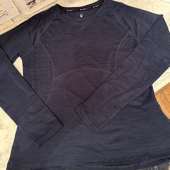 Women’s size large Spyder Active shirt, navy blue - Picture 4 of 5